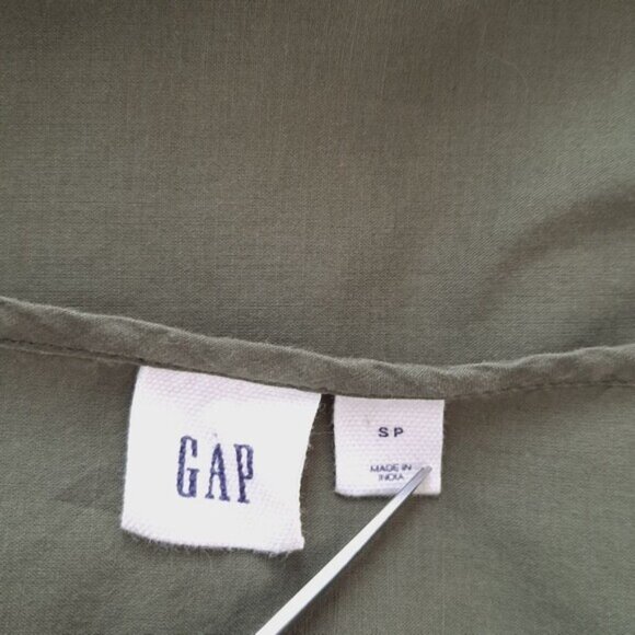 GAP | 100% Cotton Bell Sleeve Eyelet Boho Blouse Scoop Neck Top Green Sz S - Picture 12 of 13